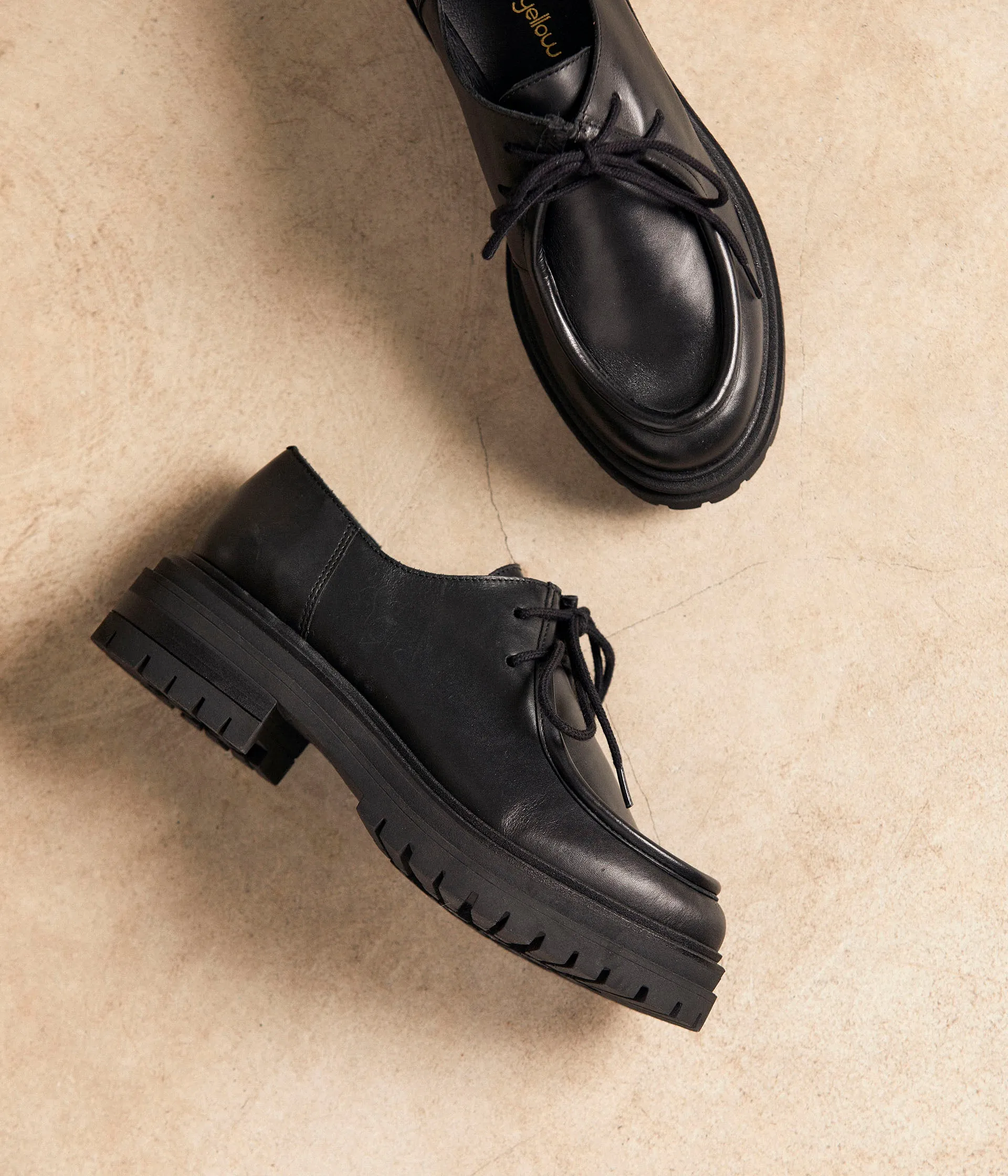 Derbies cuir noir Anicia