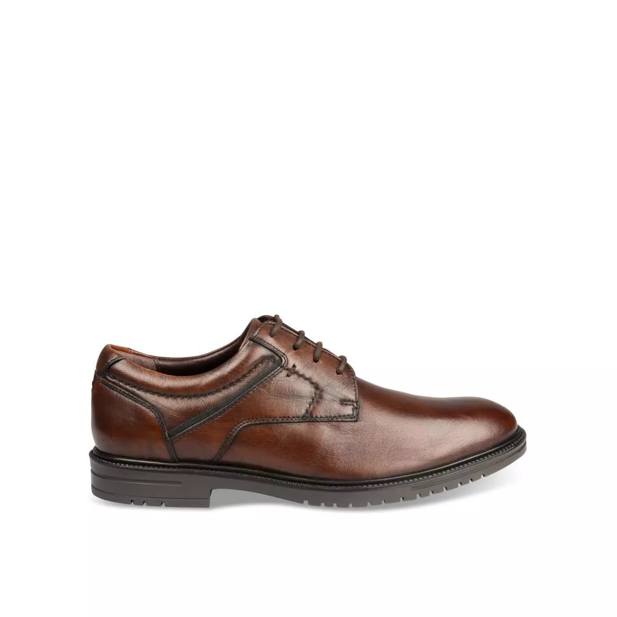 Derbies MARRON DENIM SIDE CUIR