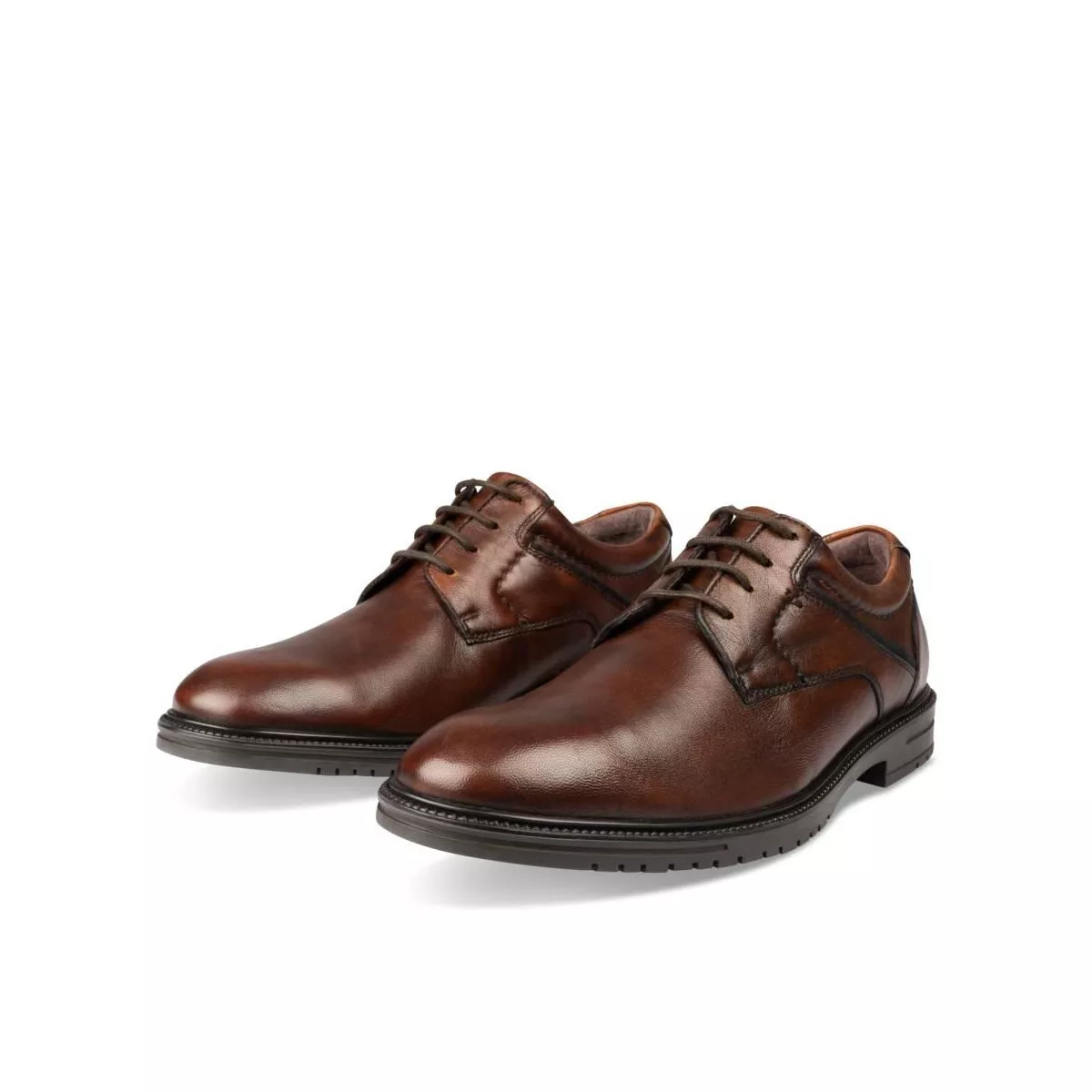 Derbies MARRON DENIM SIDE CUIR