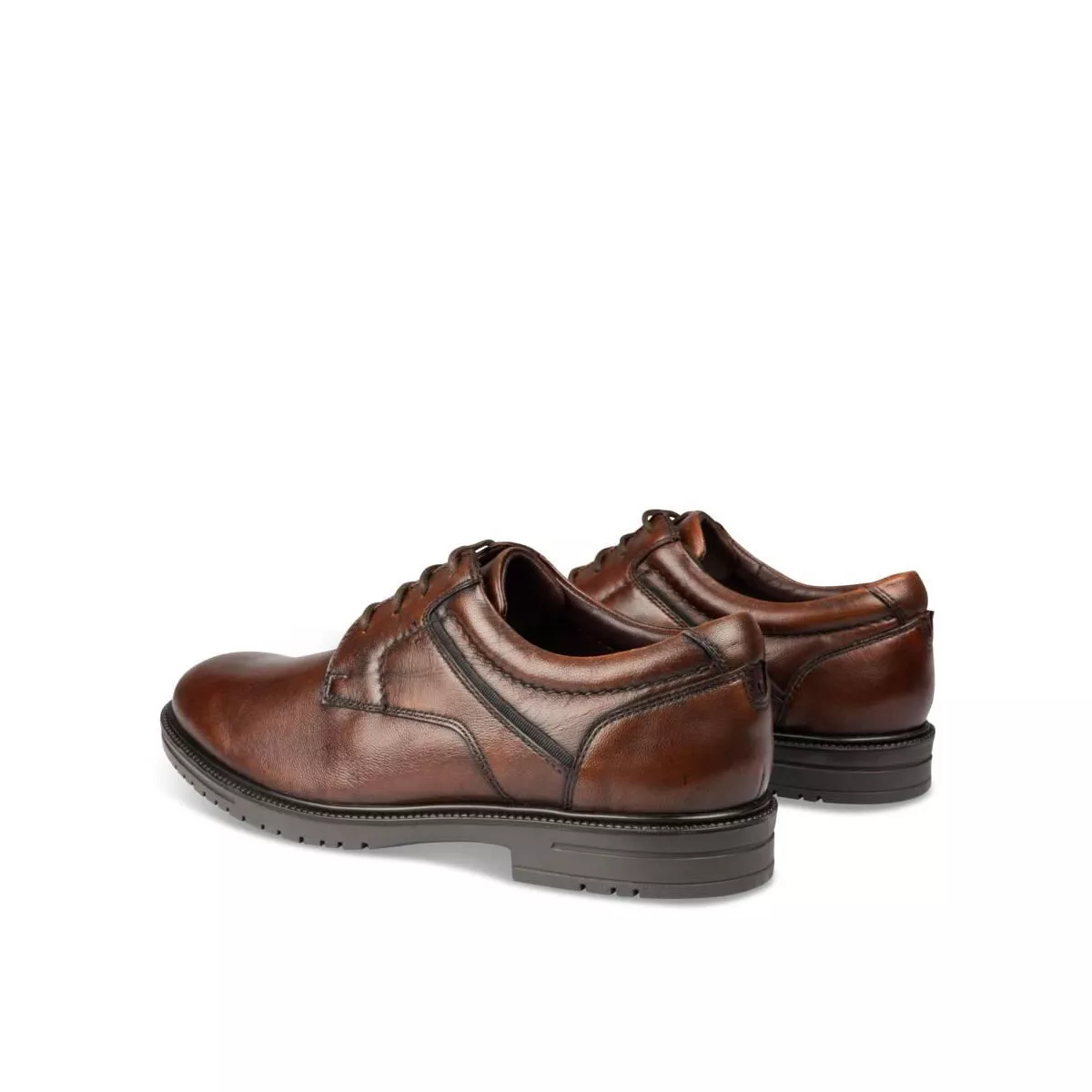 Derbies MARRON DENIM SIDE CUIR