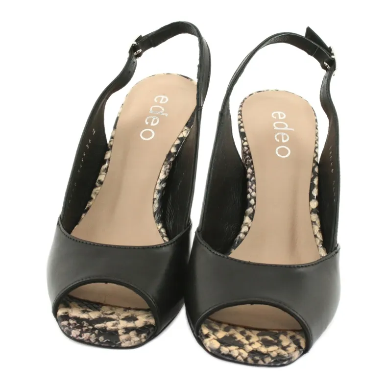 Edeo Sandales pour femmes noires / animaux 3499A-1193 le noir