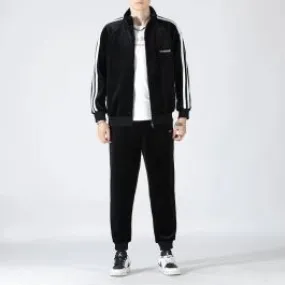 Ensemble jogging velours pour homme deux pièces retro sport