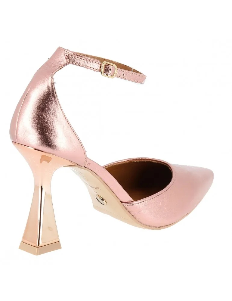 escarpins ouverts sur les côtés talons de forme cuir rosegold 09 cm