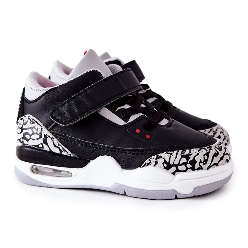 FR1 Chaussures de sport pour enfants en lin noir et rouge blanche le noir