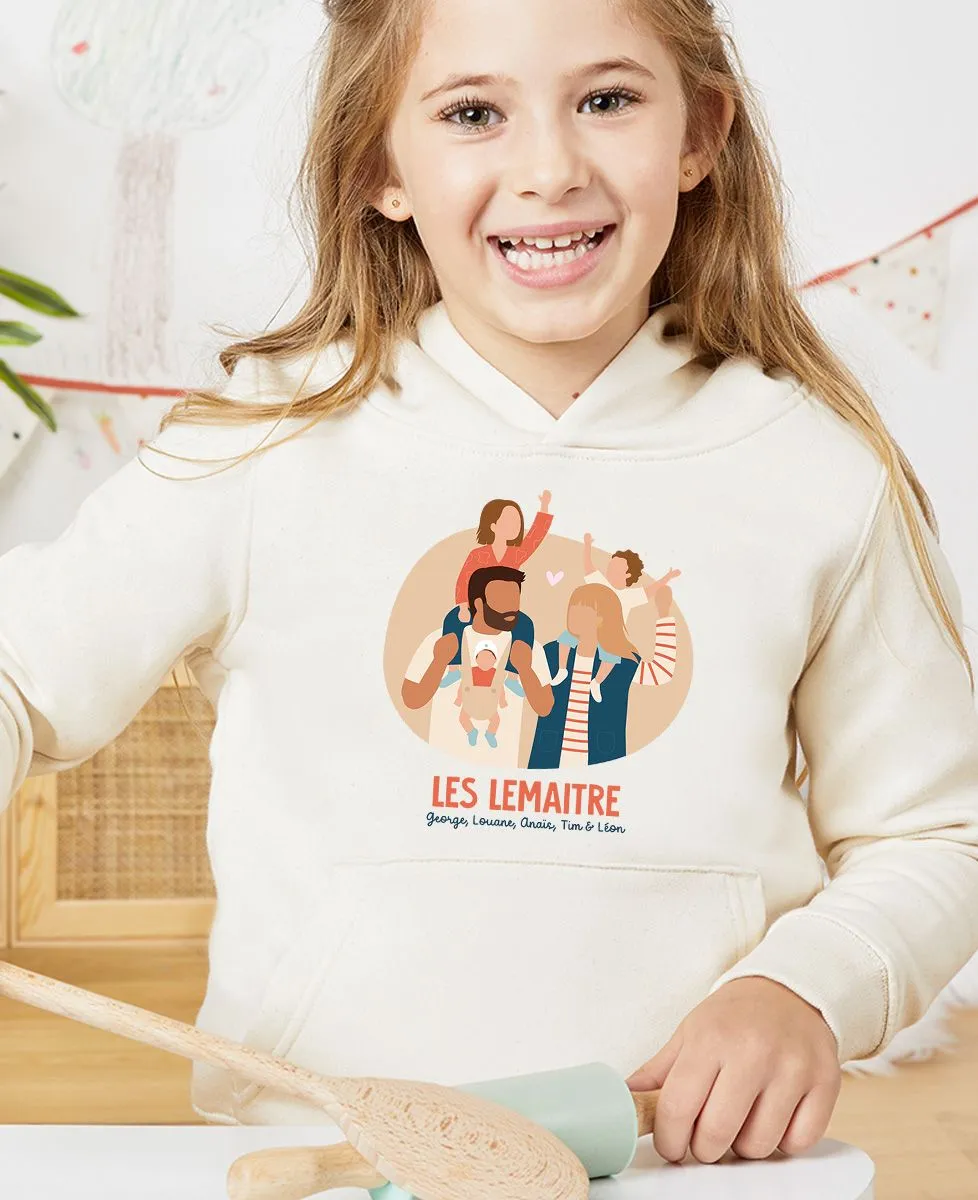 Hoodie enfant Famille sur les épaules