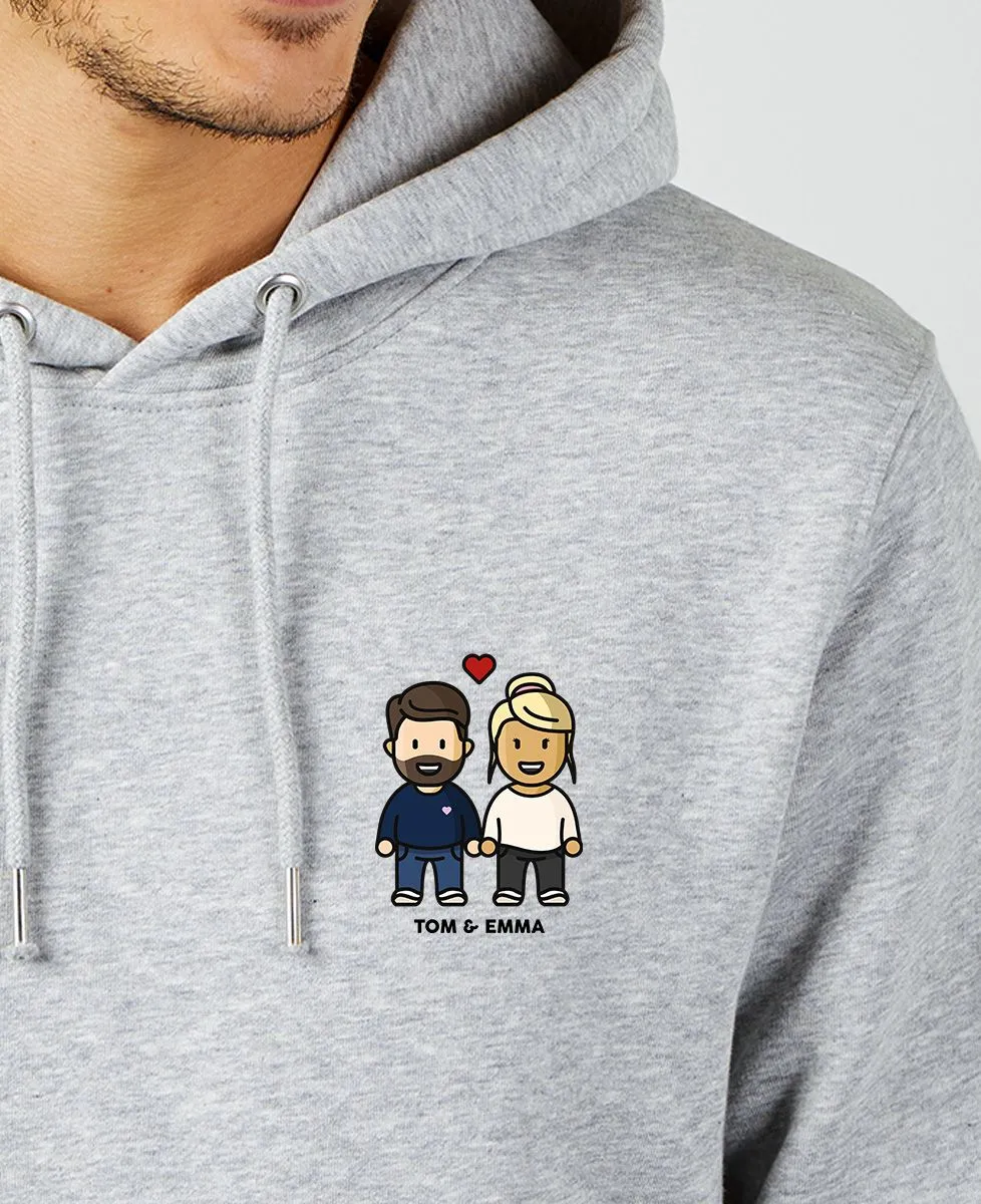 Hoodie homme Couple figurine personnalisé