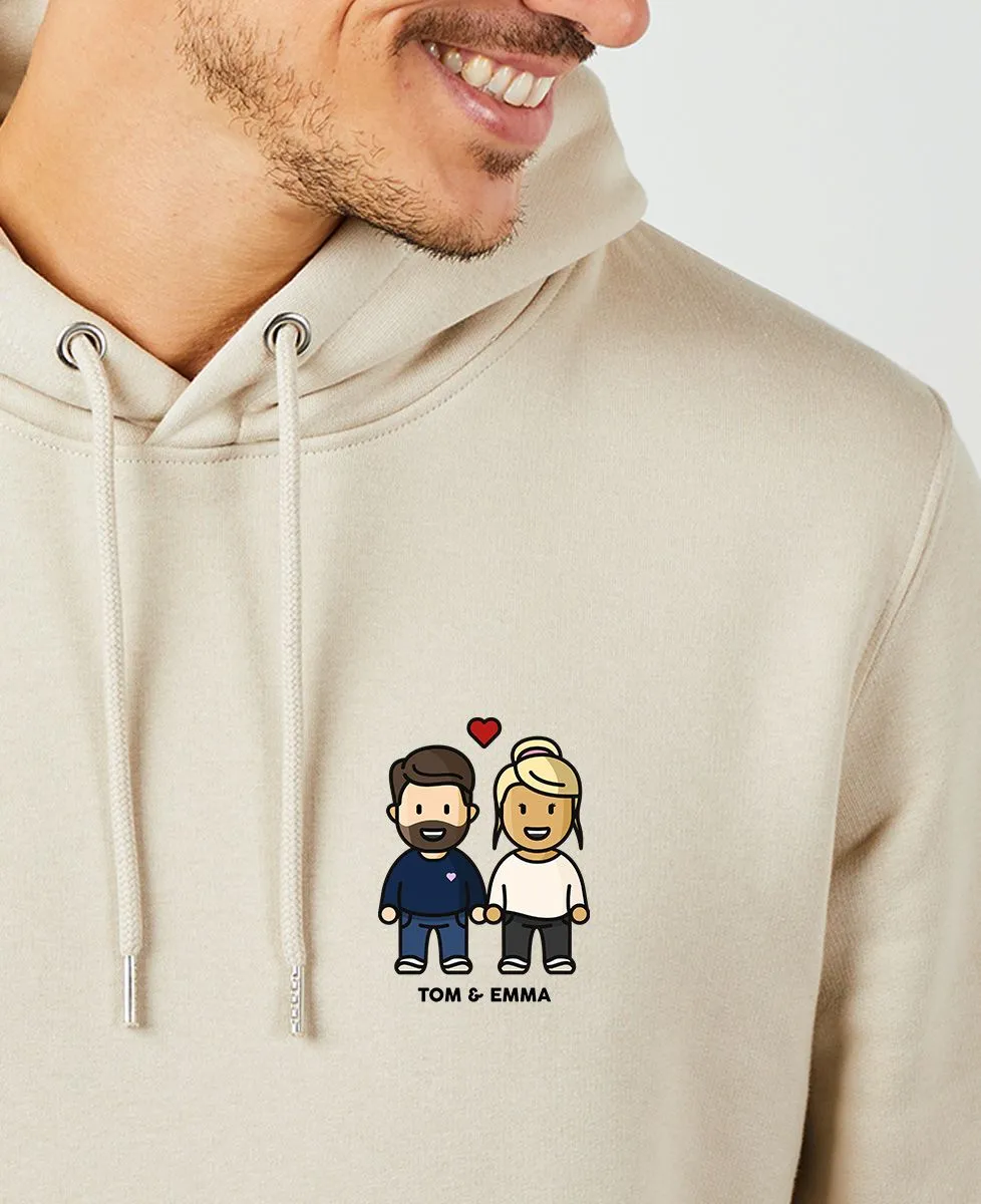 Hoodie homme Couple figurine personnalisé