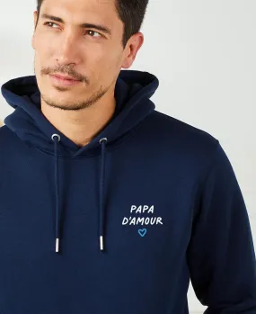 Hoodie homme Papa d'amour brodé