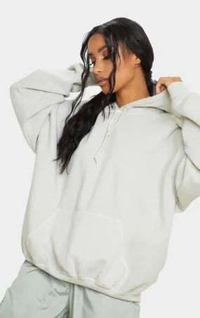 Hoodie vert sauge foncé oversize 