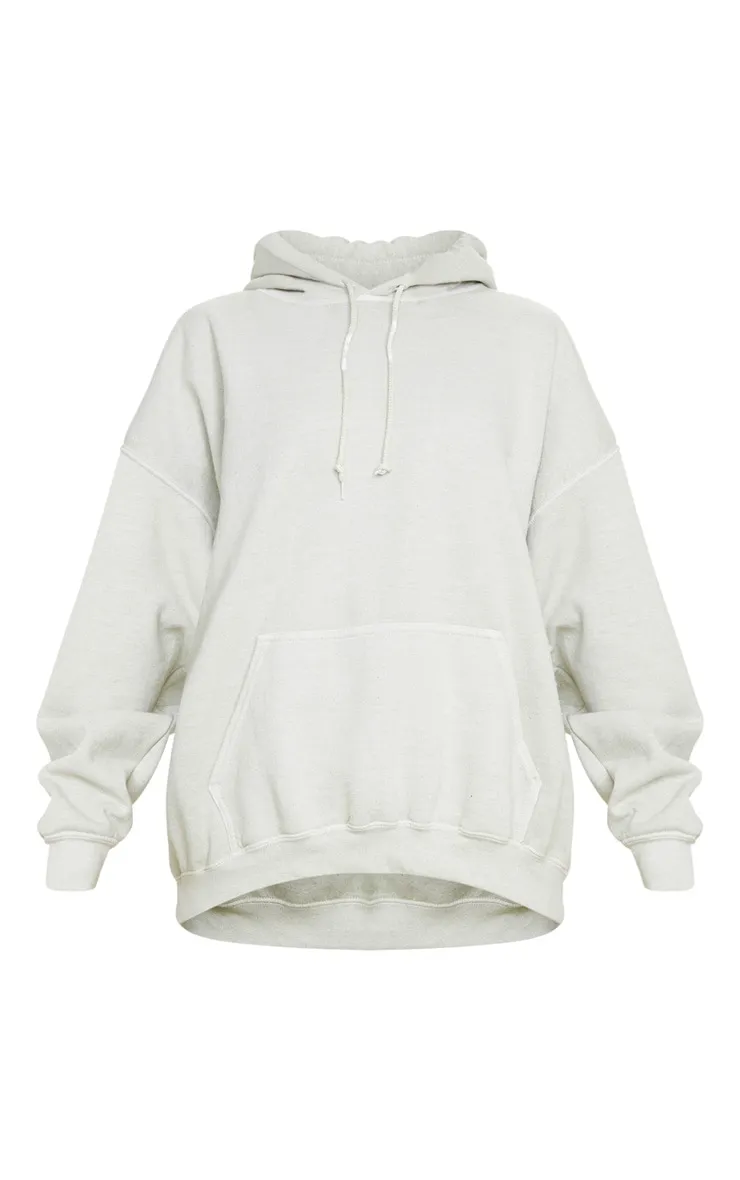 Hoodie vert sauge foncé oversize 