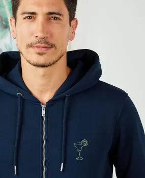 Hoodie zippé homme Cocktail margarita (brodé)