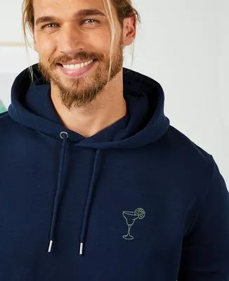 Hoodie zippé homme Cocktail margarita (brodé)