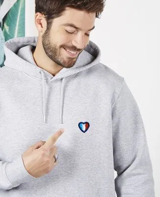 Hoodie zippé homme Coeur français (brodé)