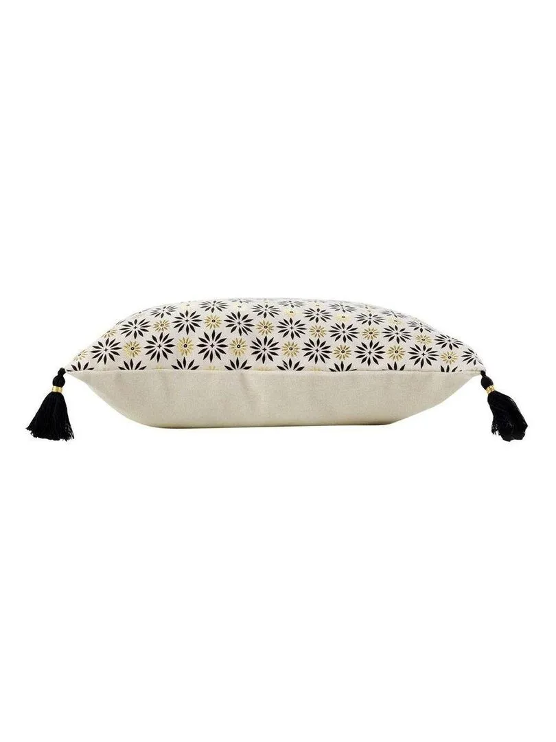 Housse de coussin 40x40 cm Or Floreor coton - Blanc