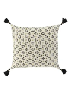 Housse de coussin 40x40 cm Or Floreor coton - Blanc