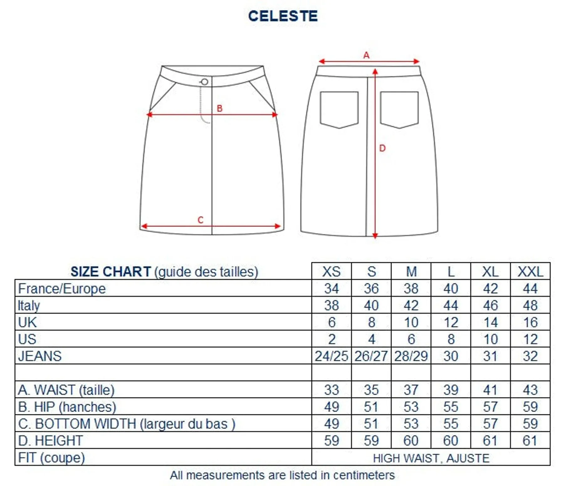 Jupe Celeste imprimé Brest