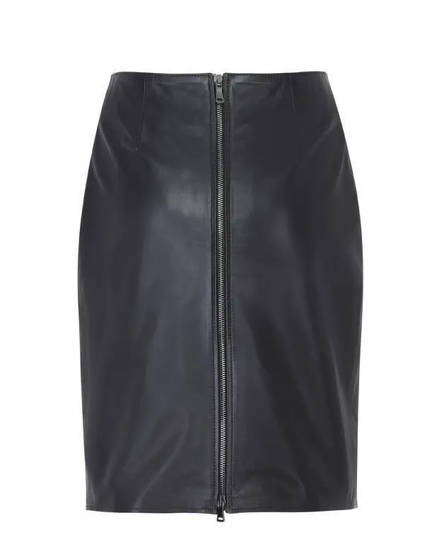 jupe cuir femme noir