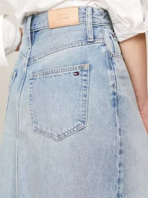 Jupe longueur midi droite en denim | Denim | Tommy Hilfiger