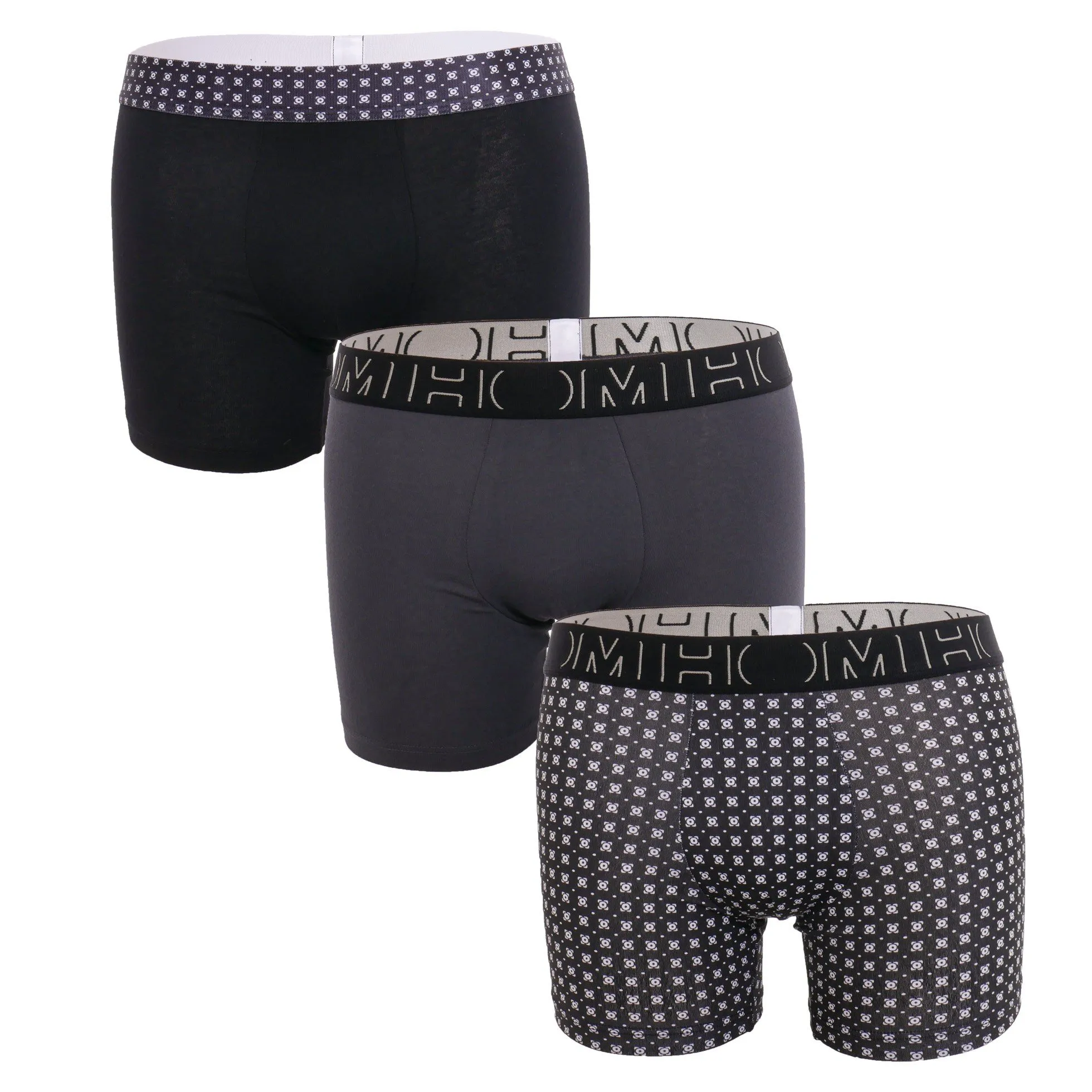 Lot de 3 Boxers long Tommy - noir - HOM : vente shorty boxers homme...