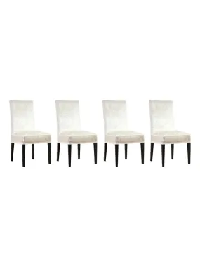 Lot de 4 Housses de chaise velours Ecru - Ecru