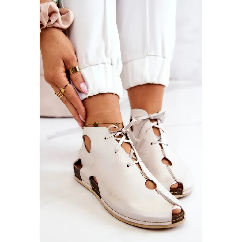 Maciejka 03426-25 Bottes en Cuir Léger Beige Clair