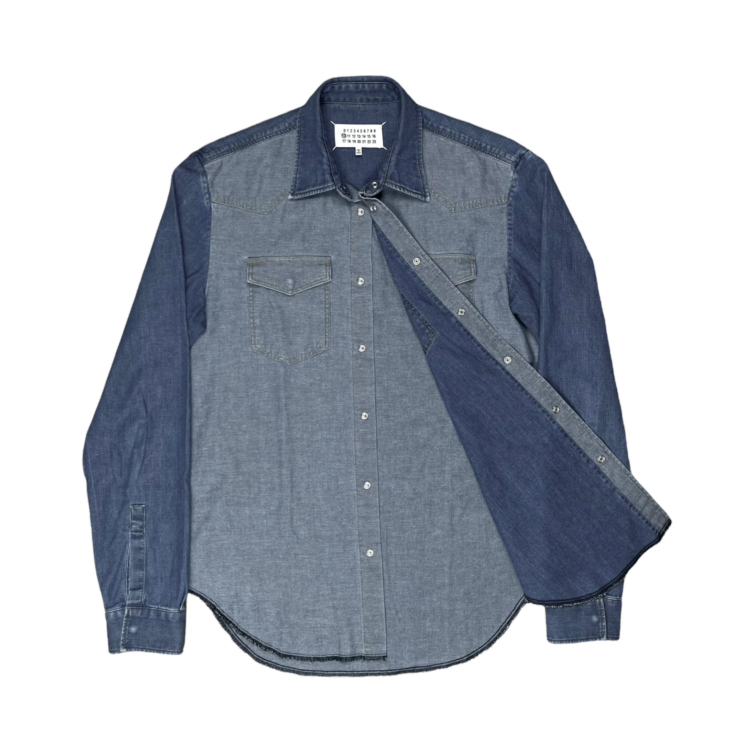 Maison Margiela Two Tone Patchwork Denim Shirt - SS17