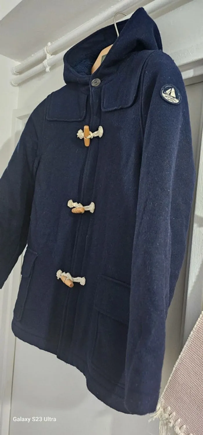 Manteau Caban Duffle Coat laine Petit Bateau 10 ans - Petit Bateau - 10 ans  | Beebs