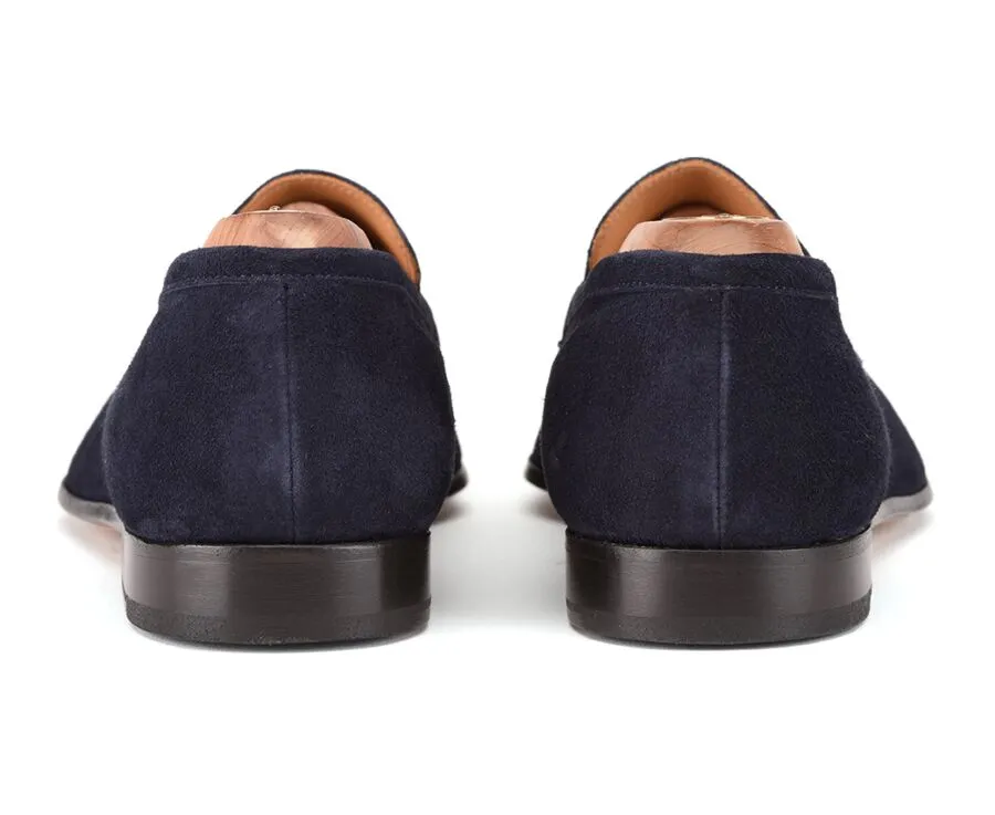 Mocassin homme Velours Bleu Marine Brione