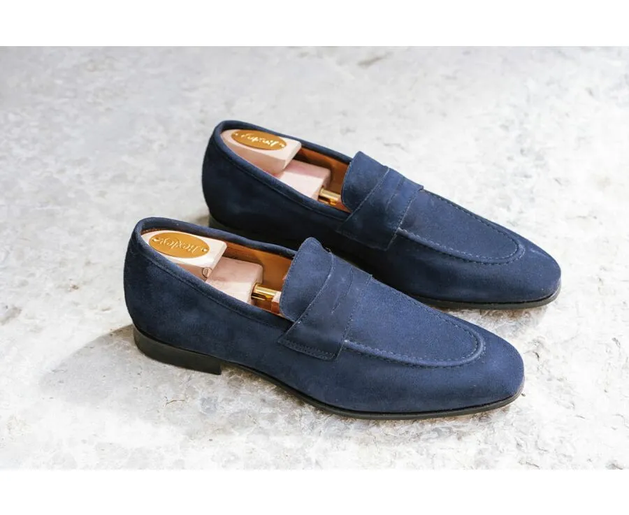 Mocassin homme Velours Bleu Marine Brione