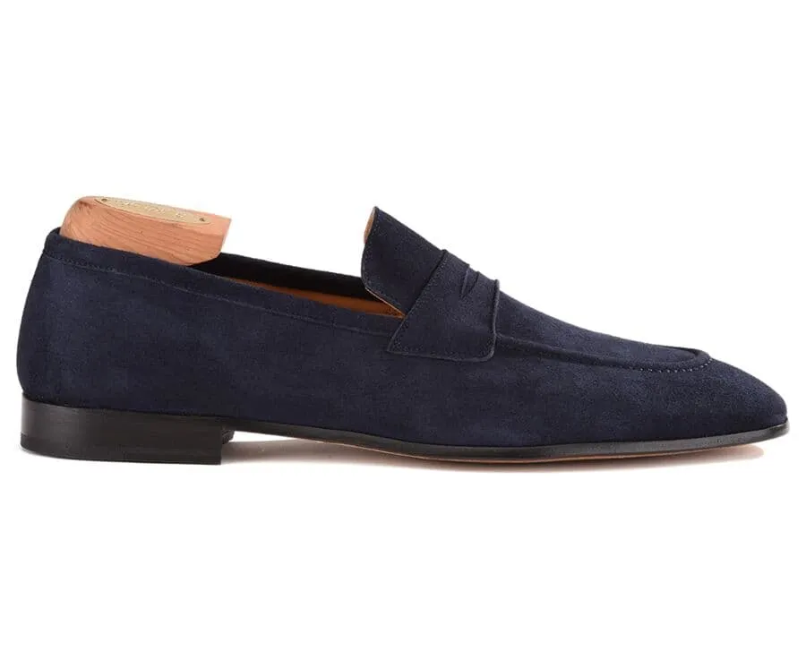 Mocassin homme Velours Bleu Marine Brione