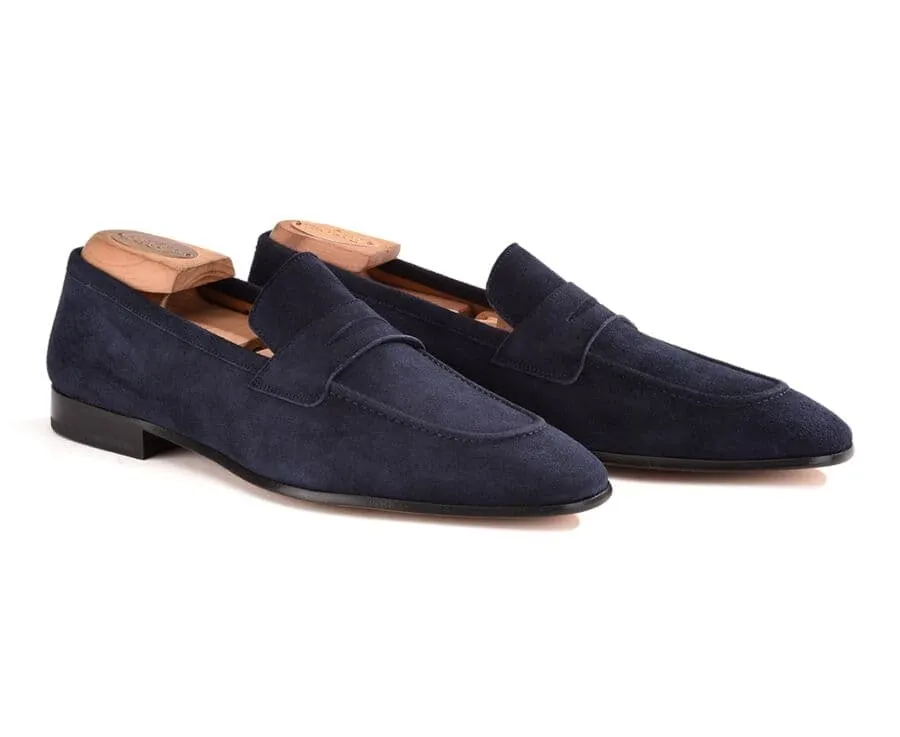 Mocassin homme Velours Bleu Marine Brione