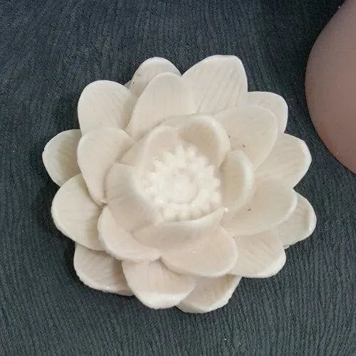 Moule silicone fleur 3d nénuphar lotus 8cm pour fimo plâtre wepam porcelaine cire savon polyester argile ciment k074 çb170