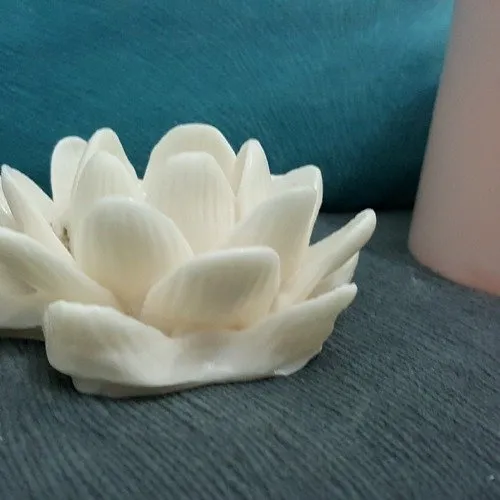 Moule silicone fleur 3d nénuphar lotus 8cm pour fimo plâtre wepam porcelaine cire savon polyester argile ciment k074 çb170