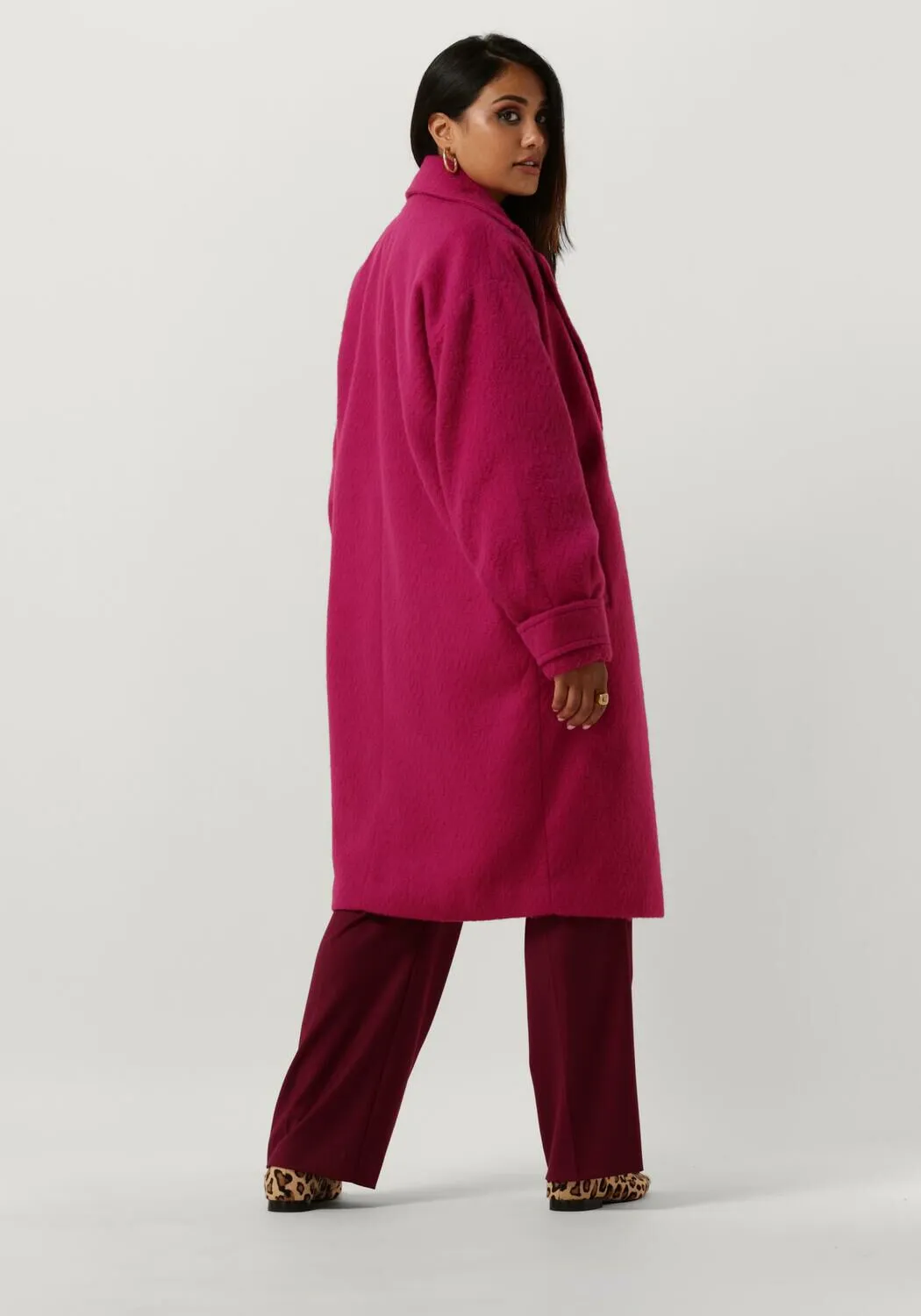 notre-v manteau nv-charlotte wool cocoon coat en rose