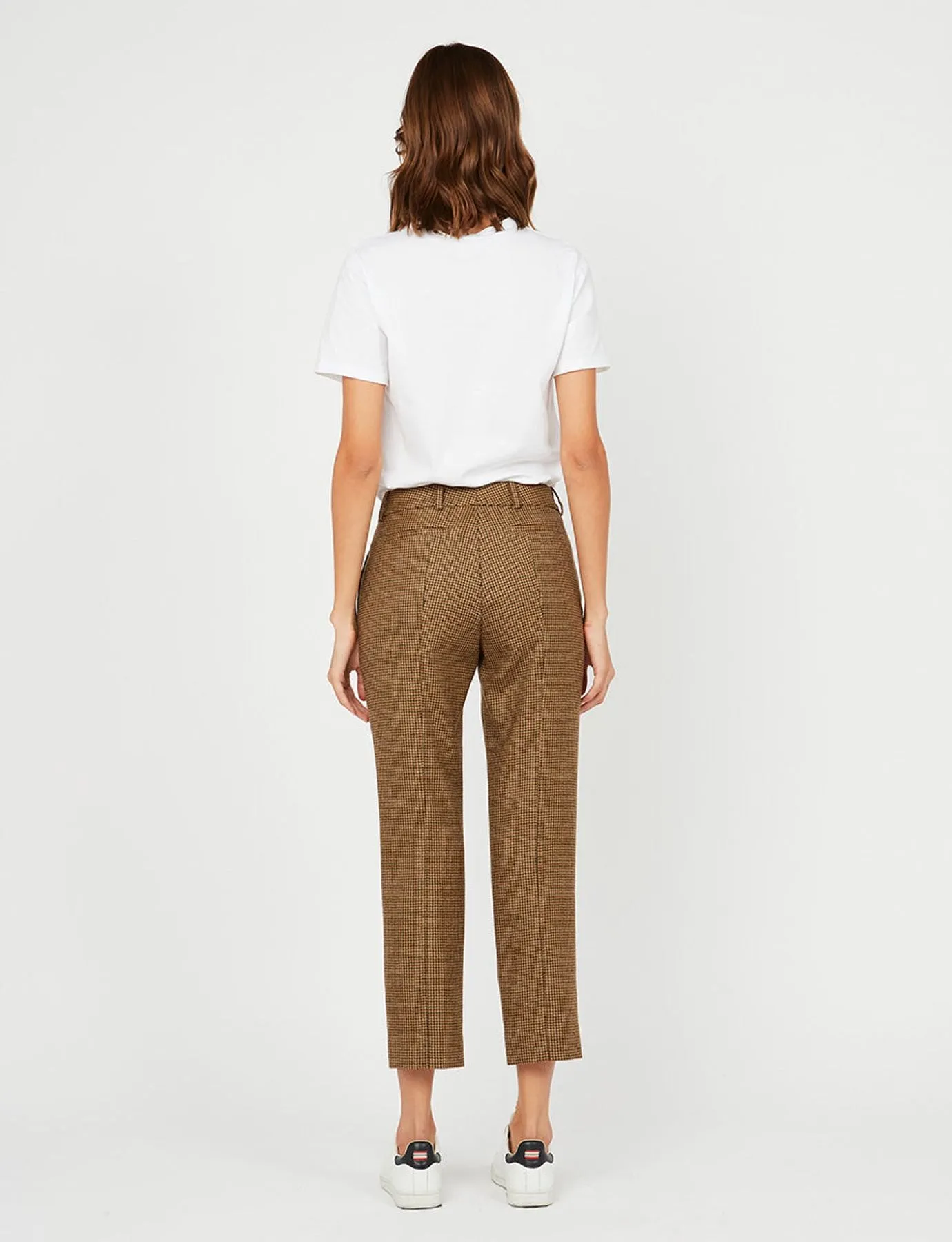 Pantalon Audrey pied de poule pure laine