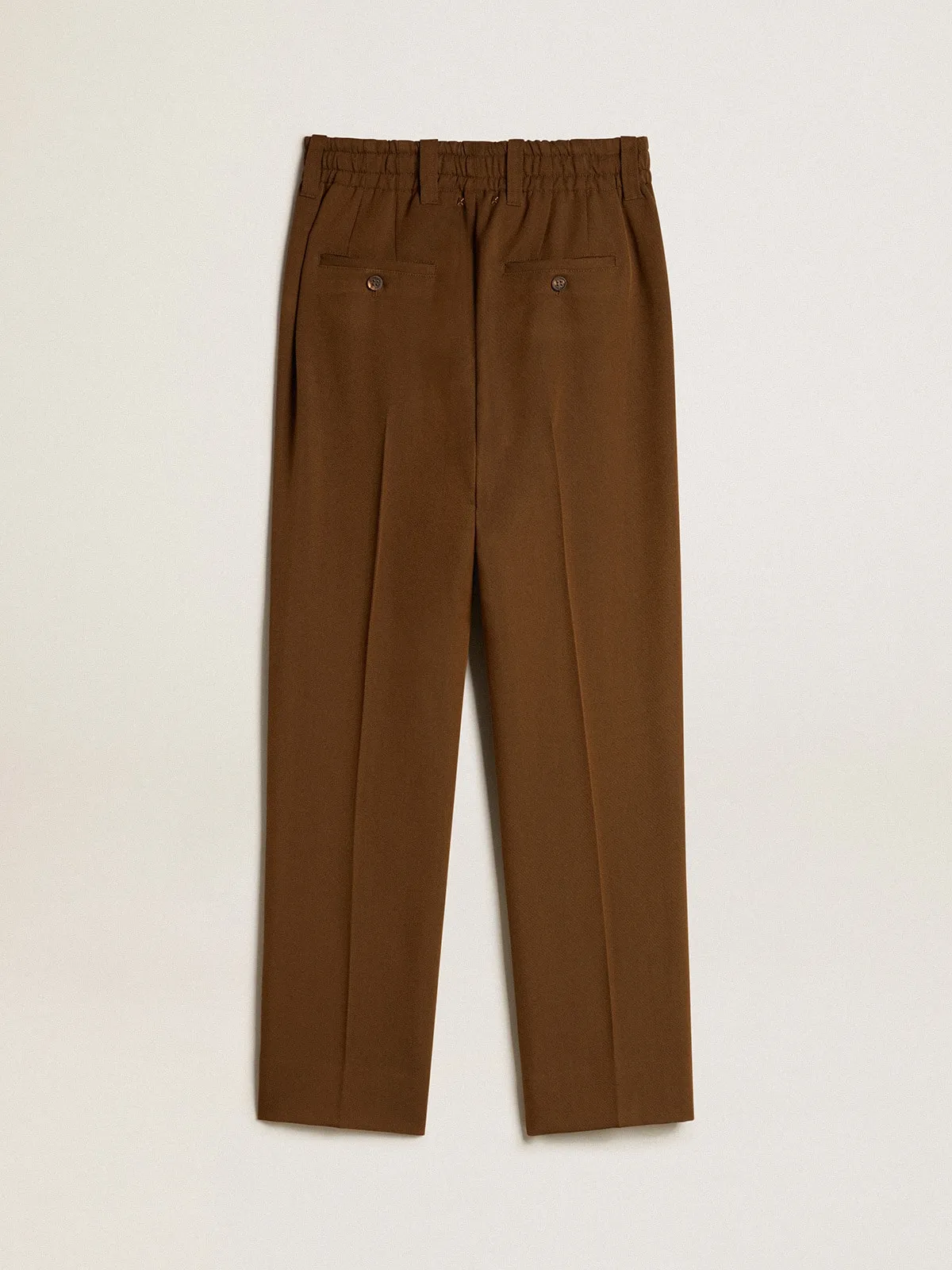 Pantalon couleur hêtre en mélange de laine et de viscose | Golden Goose