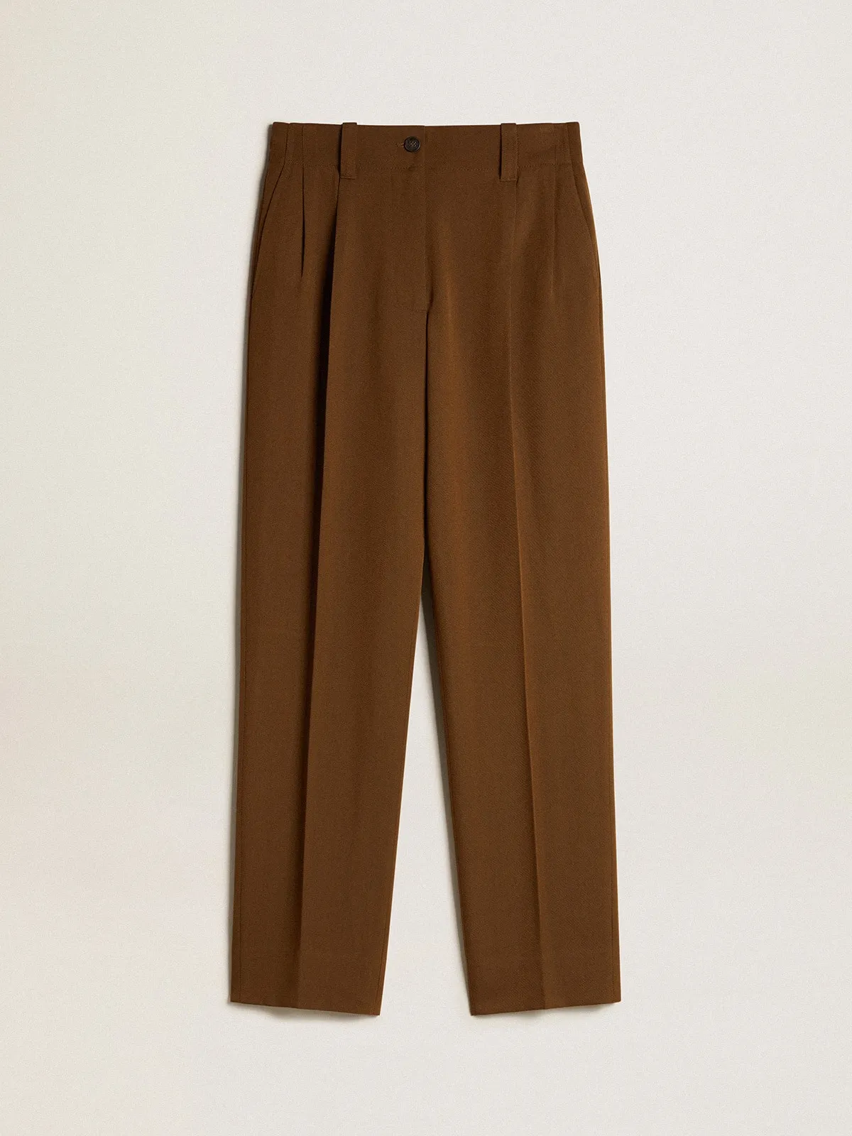 Pantalon couleur hêtre en mélange de laine et de viscose | Golden Goose