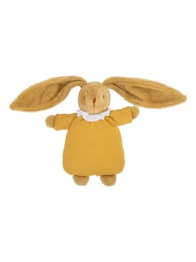 Peluche hochet lapin nid d'ange coton bio jaune curry - Jaune