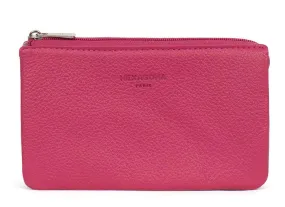 Porte monnaie cuir fushia