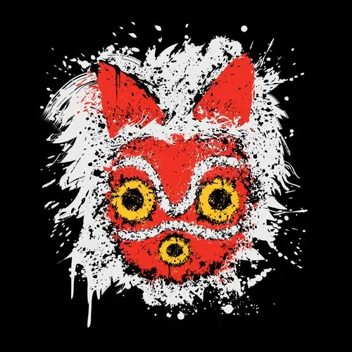 Princesse mononoke - t-shirt en coton bio - fanart masque