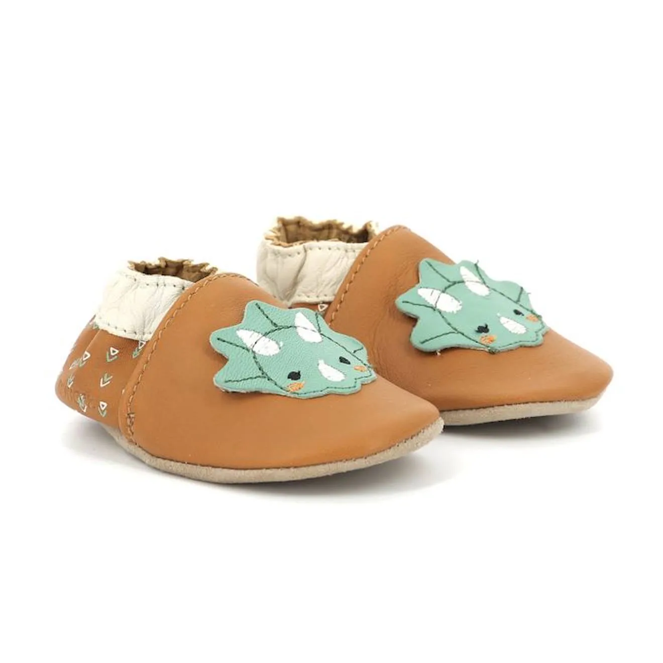 ROBEEZ Chaussons Triceradino camel marron - Robeez