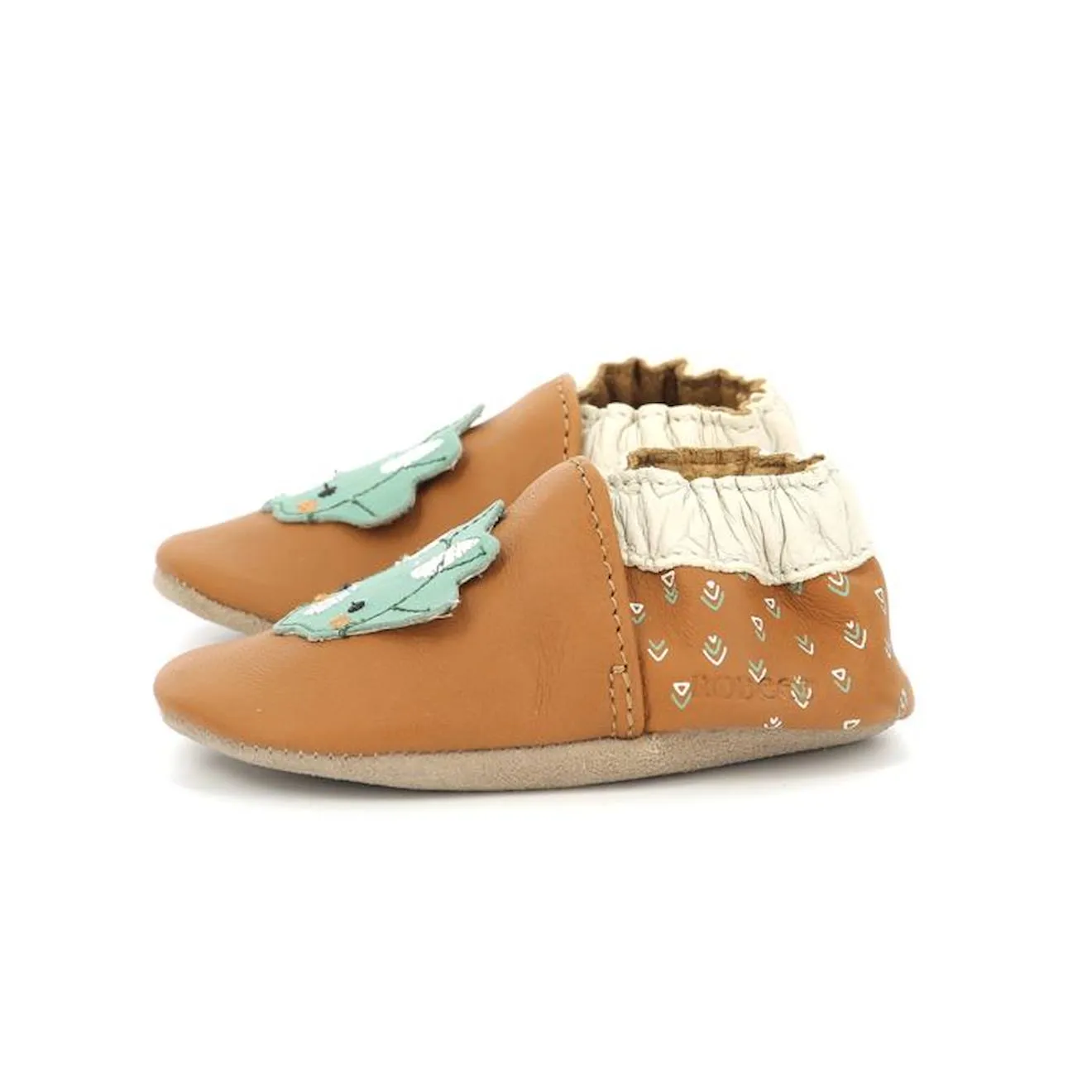 ROBEEZ Chaussons Triceradino camel marron - Robeez