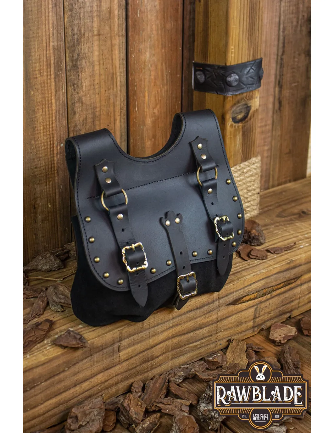 Sac ceinture médiéval Agor en Noir ⚔️ Boutique Épées