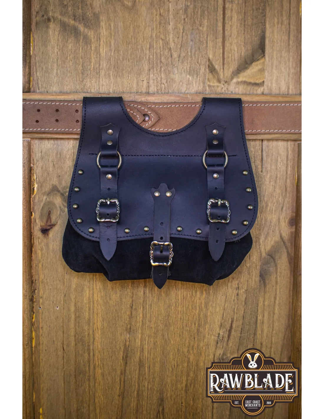 Sac ceinture médiéval Agor en Noir ⚔️ Boutique Épées