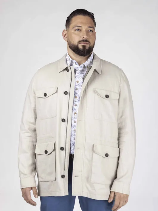 Saharienne En Lin Beige Capel Grande Taille  homme grande taille - Capelstore