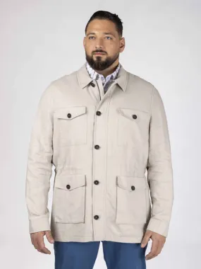 Saharienne En Lin Beige Capel Grande Taille  homme grande taille - Capelstore