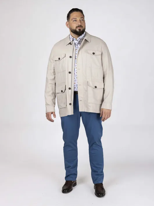 Saharienne En Lin Beige Capel Grande Taille  homme grande taille - Capelstore