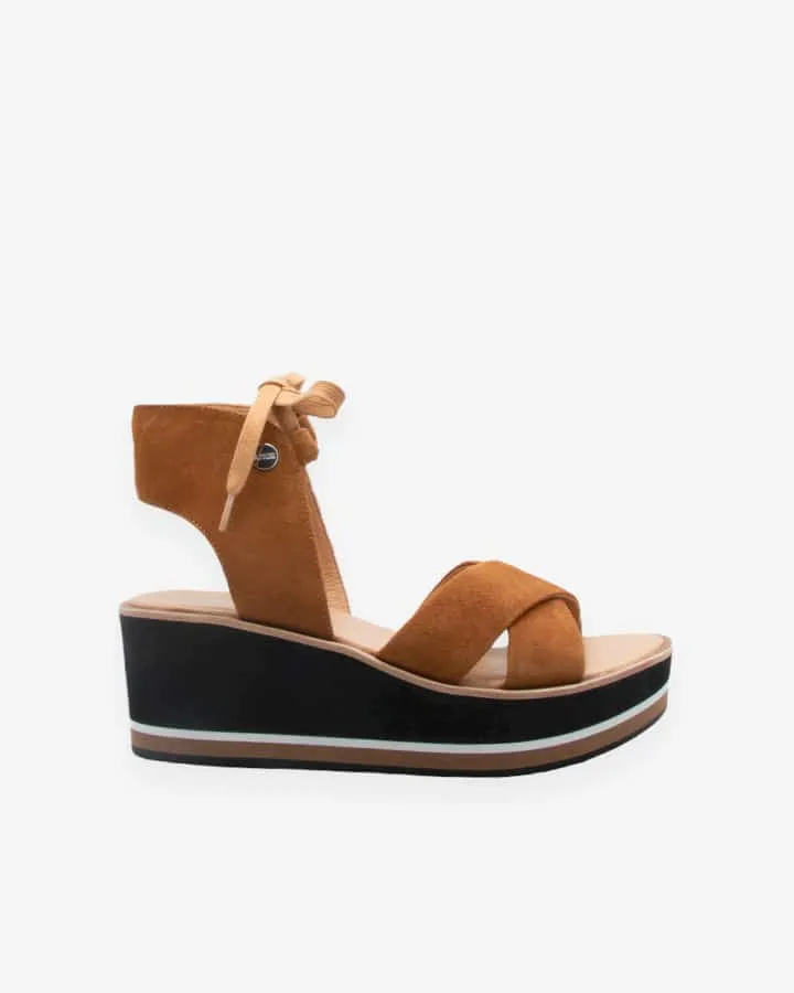 Sandales Compensées Camel Femme | Fatou | Adige Chaussures