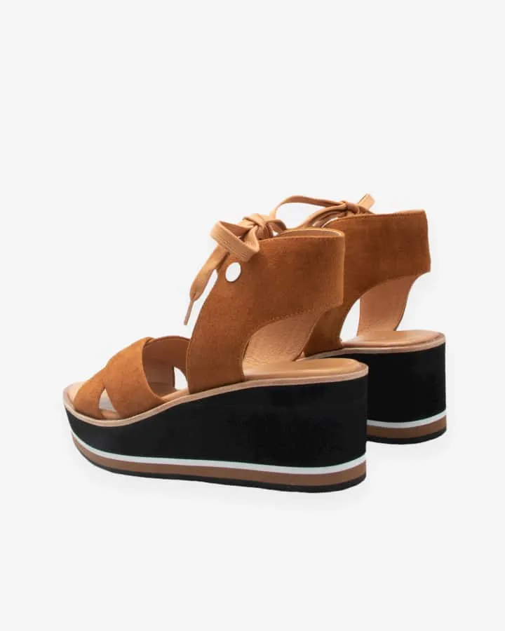 Sandales Compensées Camel Femme | Fatou | Adige Chaussures