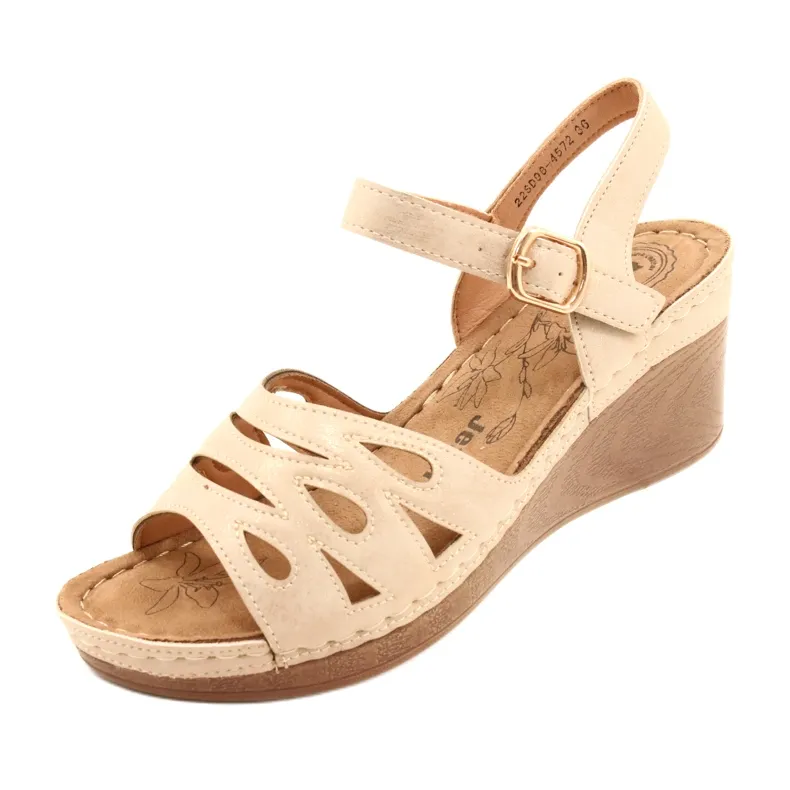 Sandales Femme Comfort On Wedge Jezzi Evento 22SD98-4572 beige d'or